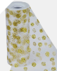 Glitter Polka Dot Tulle Roll 15.24cm x 9.14m - White with Gold Dots