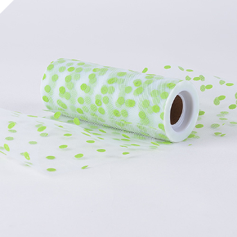 Polka Dot Tulle Roll 15.24cm x 9.14m - Apple Green