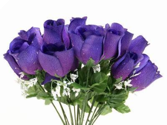 Velvet Rose Buds - Purple 1-bunch
