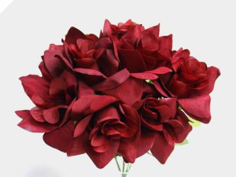 Velvet Bloom Roses - Burgundy 1-bunch