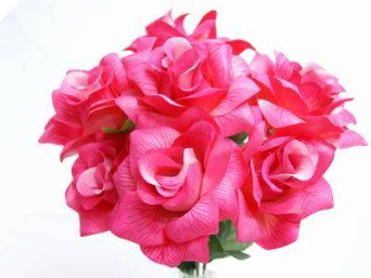 Velvet Bloom Roses - Hot Pink/Fuchsia 1-bunch