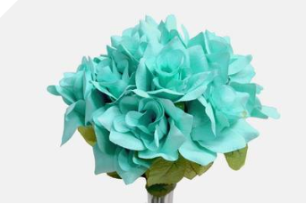 Velvet Bloom Roses - Turquoise 1-bunch