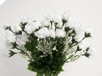 Mini Rose Buds - White 1-bunch