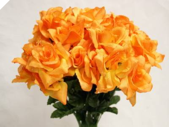 Silk Open Rose - Orange 1-bunch