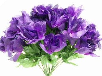 Silk Open Rose - Purple 1-bunch