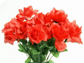 Silk Open Rose - Red 1-bunch