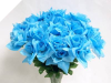 Silk Open Rose - Turquoise 1-bunch