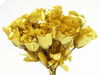 Silk Rose Buds - Gold 1-bunch