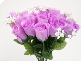 Silk Rose Buds - Lavender 1-bunch