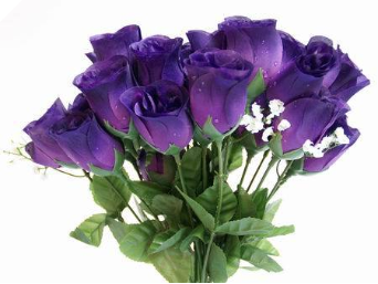 Silk Rose Buds - Purple 1-bunch