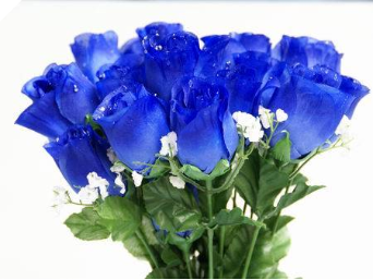 Silk Rose Buds - Royal Blue 1-bunch