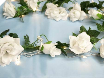 Supersized Rose Garland-White Supersized Rose Garland-White