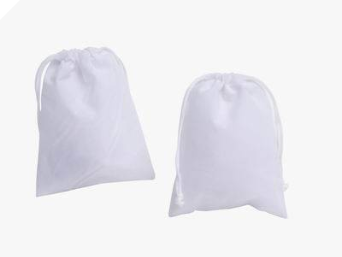 5.08 cm x 6.35 cm White Velvet Bags-25/pk