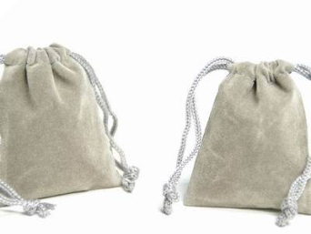 10.16 cm x 12.70 cm Silver Velvet Bags-25/pk