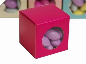 Window Cube Favour Box Hot Pink-50pc