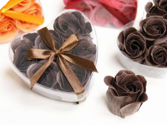 Heart Rose Soap Petals-Chocolate