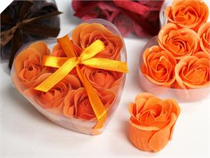 Heart Rose Soap Petals-Coral Orange