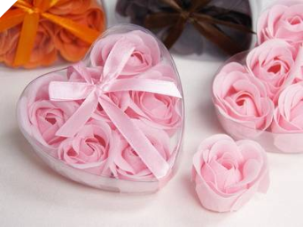 Heart Rose Soap Petals-Pink