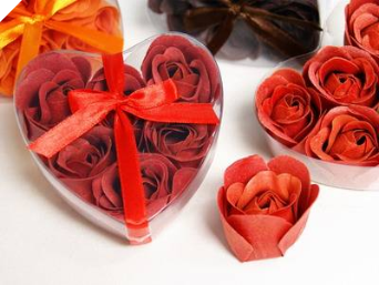 Heart Rose Soap Petals-Red