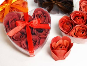 Heart Rose Soap Petals-Red Heart Rose Soap Petals-Red