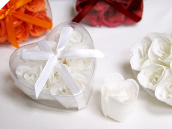 Heart Rose Soap Petals-White