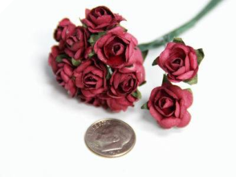 Paper Roses - Burgundy 144/pk
