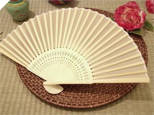 Asian Silk Folding Fans - Ivory