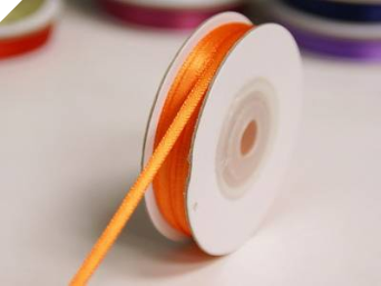 0.31 cm Satin Ribbon-Orange