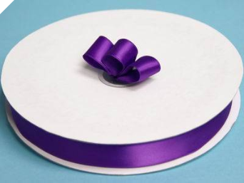2.22 cm Satin Ribbon-Purple
