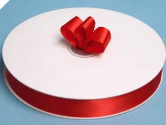 2.22 cm Satin Ribbon-Red