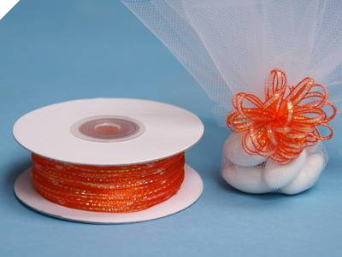 0.31 cm Pull Ribbon-Coral Orange