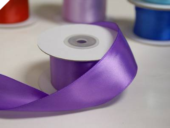 3.81 cm Wired Satin Ribbon - Purple
