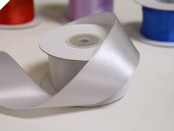 3.81 cm Wired Satin Ribbon - Silver