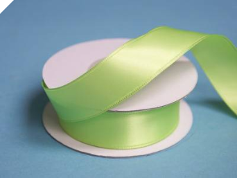 2.22 cm Wired Satin Ribbon - Apple Green