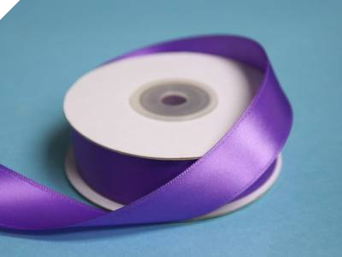2.22 cm Wired Satin Ribbon - Purple