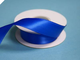 2.22 cm Wired Satin Ribbon - Royal Blue