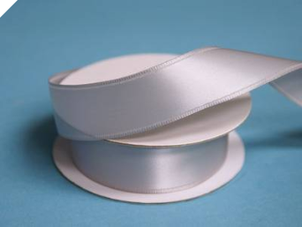 2.22 cm Wired Satin Ribbon - Silver