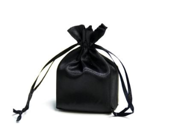 7.62 cm x 10.16 cm Black Satin Bags-12/pk