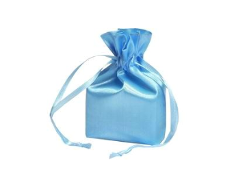 7.62 cm x 10.16 cm Baby Blue Satin Bags-12/pk