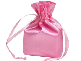 11.43 cm x 13.97 cm Pink Satin Bags-12/pk