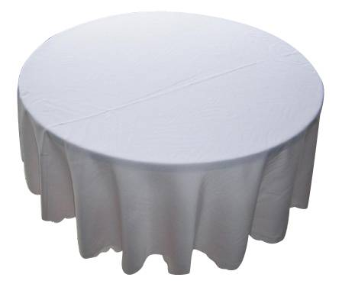 228.60cm  Round Tablecloth - White