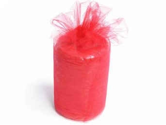 15.24cm x 91.44m Tulle Roll - Red