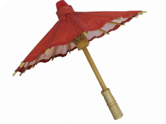 81.28cm Red Paper Parasol / Umbrella