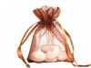 10.16 cm x 15.24 cm Chocolate Organza Bags-10/pk