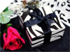 10 x 10 x 5cm Cake Box Black & White Zebra-25pc