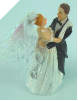 Dancing Bride & Groom Wedding Cake Topper - Humorous