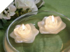 6.35cm Ivory Floating Rose Candle-4/pk