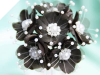 Faux Pearl Flower-Black.72/pk