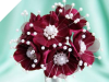 Faux Pearl Flower-Burgundy.72/pk