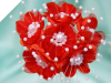 Faux Pearl Flower-Red.72/pk